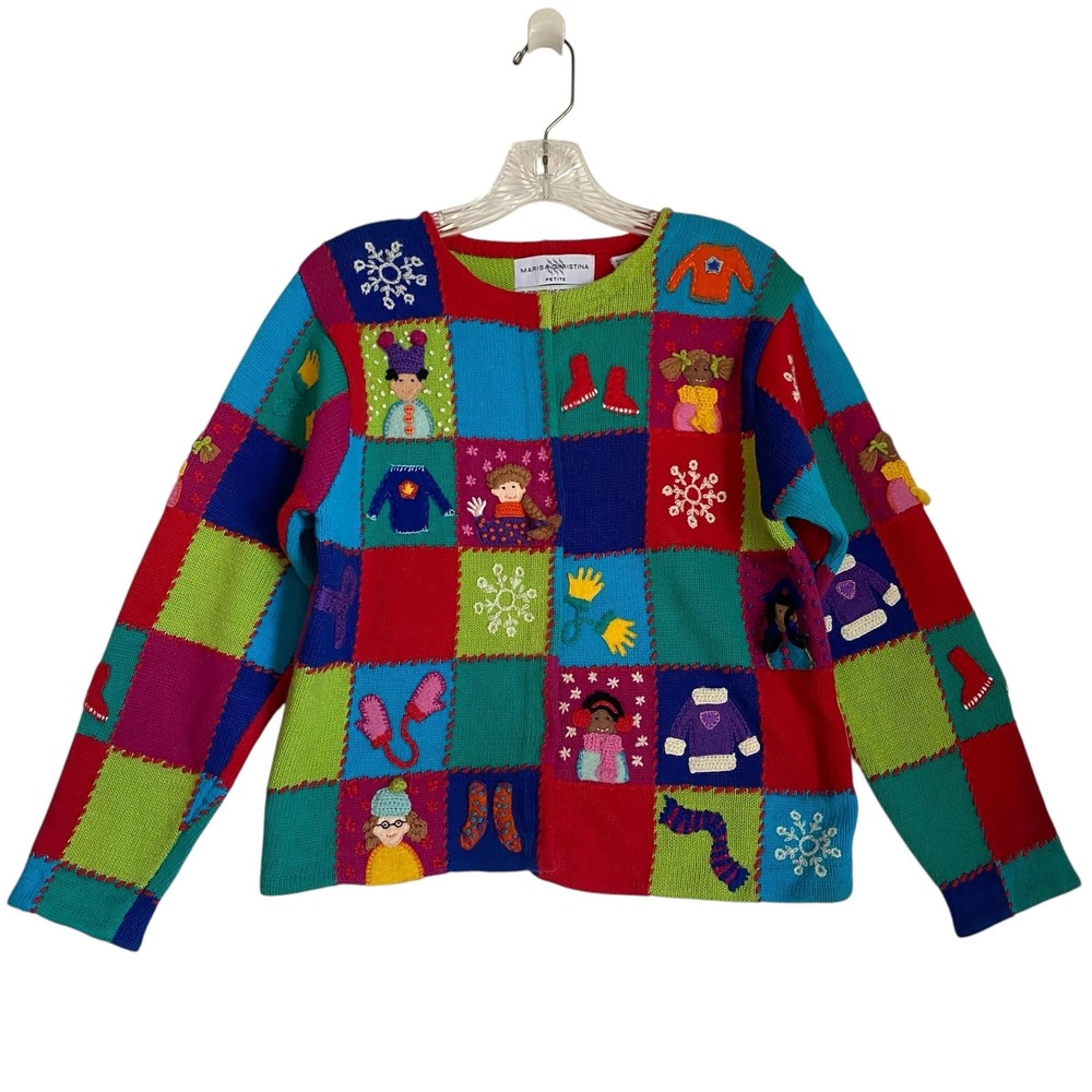 Marisa Christina Christmas 2000 Collection Cardigan PS Patchwork Dolls Vintage